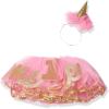 Mud Pie Baby Girl’s Birthday Tutu, Multi(Pink gold)