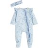 Mud Pie Baby Girls Children’s Ditsy Blue Floral Sleepers(Blue Floral)