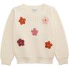 Mud Pie Baby Girls Kids Daisy Crew Neck Sweater(White)