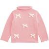 Mud Pie Baby Girl’s Kids Pink Bow Rollneck Sweater(Pink)