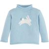 Mud Pie Baby-Boys Children’s Blue Bunny Rollneck Sweater(Blue)