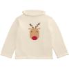 Mud Pie Boys Kids Christmas Reindeer Rollneck Sweater(White)