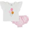 Mud Pie Children’s Balloon Ruffle Pinafore Set; 12-18M