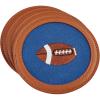 Mud Pie Embroidered Icon Coaster, Football, 4″ Dia
