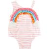 Mud Pie Girls Applique Swimsuit(Rainbow Applique)