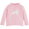 Mud Pie Girls Children’s Pink Bunny Rollneck Sweater(Pink)