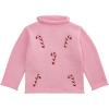 Mud Pie Girls Kids Christmas Candycane Rollneck Sweater(Pink)