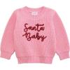 Mud Pie Girls Kids Christmas Santa Baby Sweater(Pink)