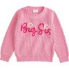 Mud Pie Girls Mud Pie Kids Pink Big Sis Sweater(Pink)