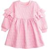 Mud Pie Girls Mud Pie Kids Quilted Bow Sweatshirt Dress(Pink)