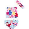 Mud Pie Girls Swimsuit & Headband Set(Multi-floral)