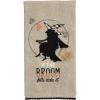 Mud Pie Halloween Embellished Tea Towel, Broom, 26″ x 18″