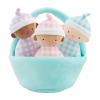 Mud Pie Kids Basket of Baby Dolls; Babies 8″ | Basket 3 3/4″ X 7″ Dia