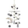 Mud Pie Pom Pom Stars and Clouds Celestial Crib Mobile – White and Grey, White/Grey(Grey/White)