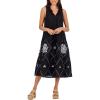 Mud Pie Women’s Bowden Embroidered Midi(Black)