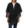 Mud Pie Women’s Hayword Blanket Poncho(Black)