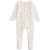 Mud Pie baby-girls Mud Pie Baby Pink Floral Sleeper(White)