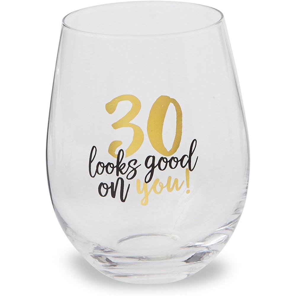 imageMud Pie 119094 Fabulous at 30 Wine GlassLooks Good