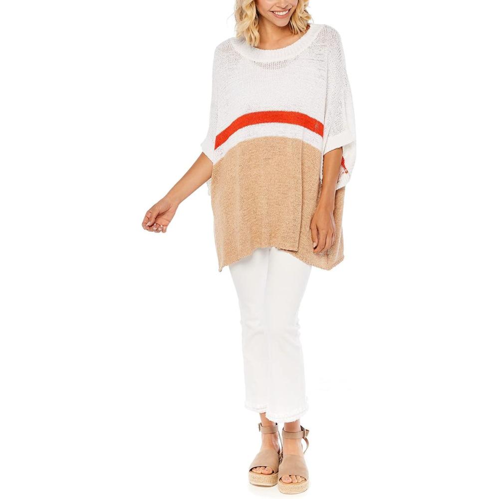 imageMud Pie Addy Womens Stripe Knit PulloverNavy