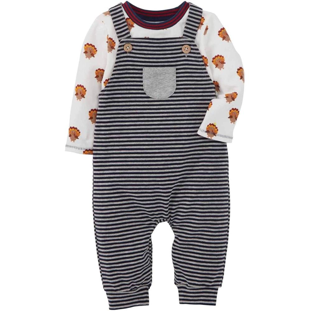 imageMud Pie Baby Boys Thanksgiving Overall Shirt Set