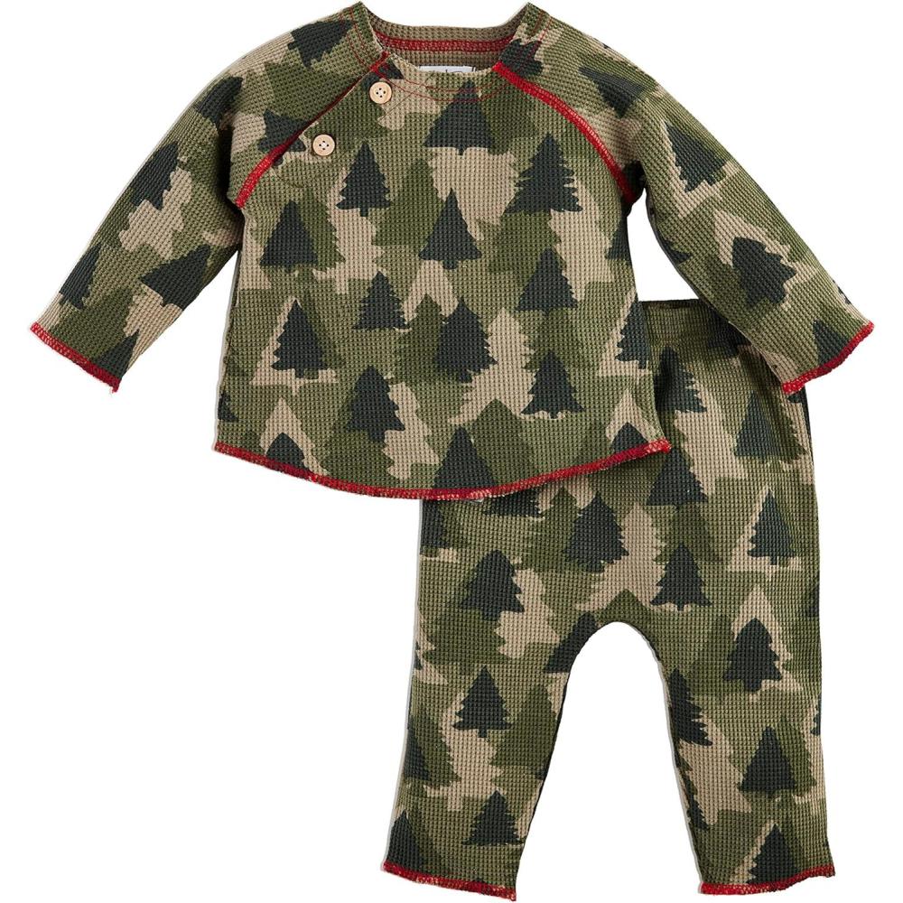 imageMud Pie Baby Boys Truck Smocked TeeGreen Camo