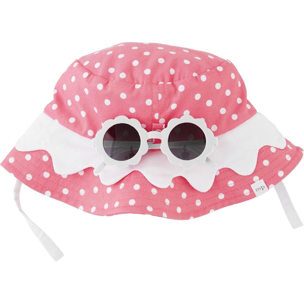 imageMud Pie Baby Girl Hat ampamp Sunglasses SetPink Polka Dot