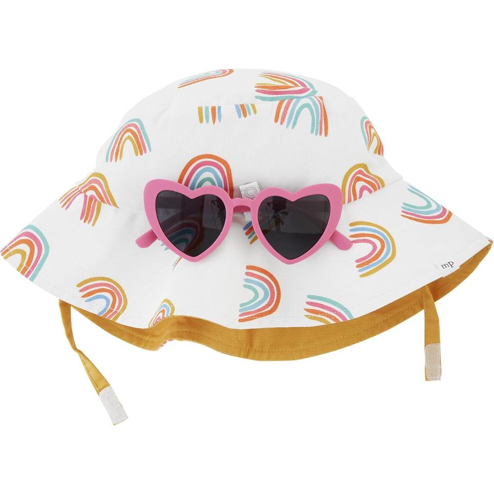 imageMud Pie Baby Girl Hat ampamp Sunglasses SetRainbow