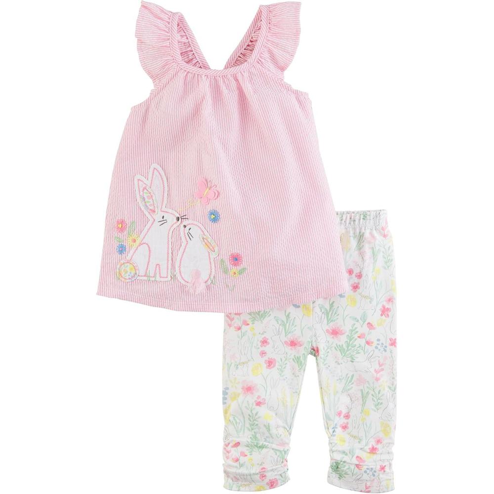 imageMud Pie Baby Girls Baby Girl Bunny Tunic ampamp Capri SetMud Pie Baby Girl Bunny Tunic ampamp Capri SetPink