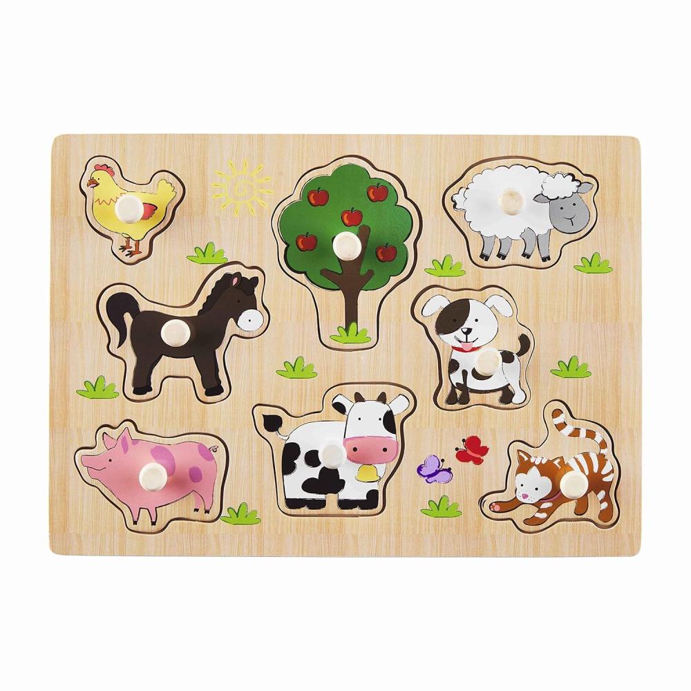 imageMud Pie Childrens Animal Large Knob Puzzle Farm