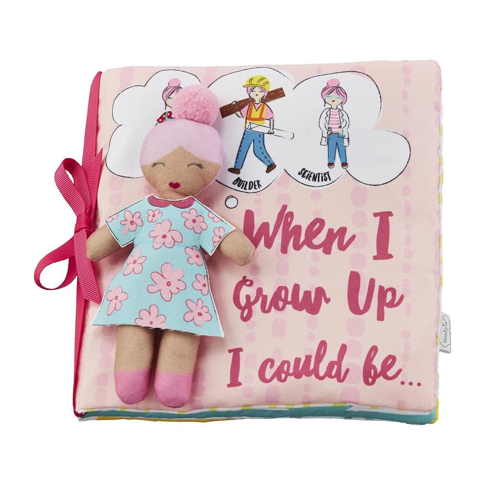 imageMud Pie Childrens When I Grow Up Plush Book GirlPink