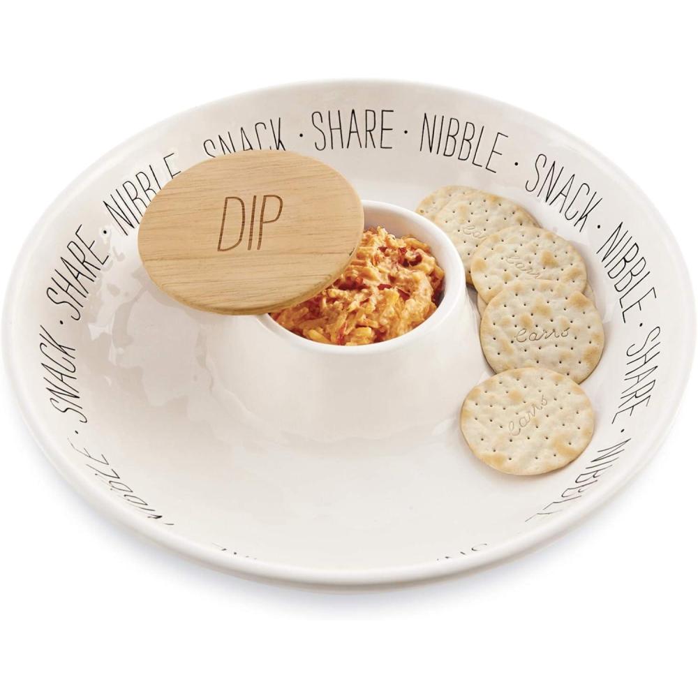 imageMud Pie Circa Chip N Dip Set Veggie Dip SetBistro Chip n Dip Server