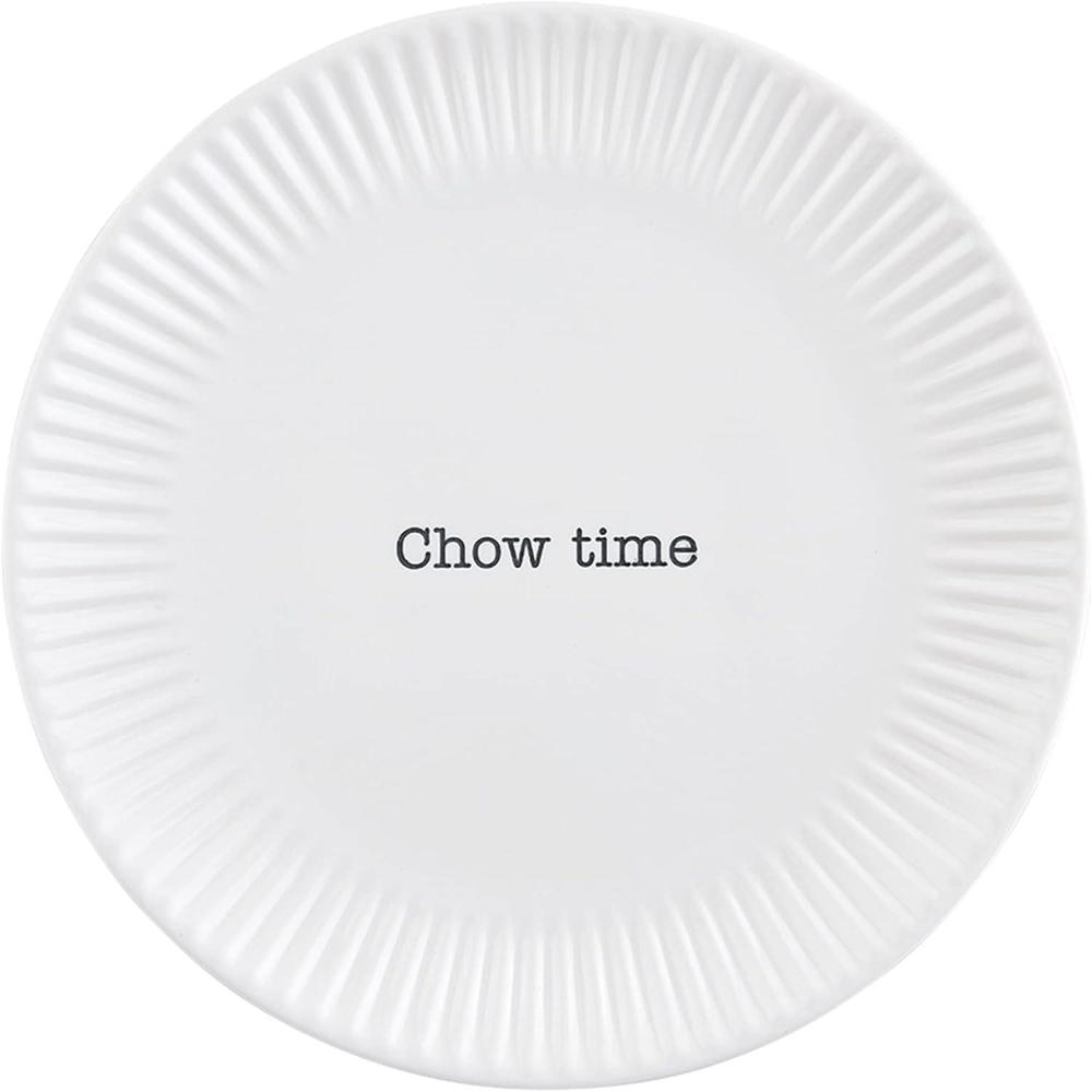 imageMud Pie Circa Melamine Salad Plate White Chow Time 75quot dia