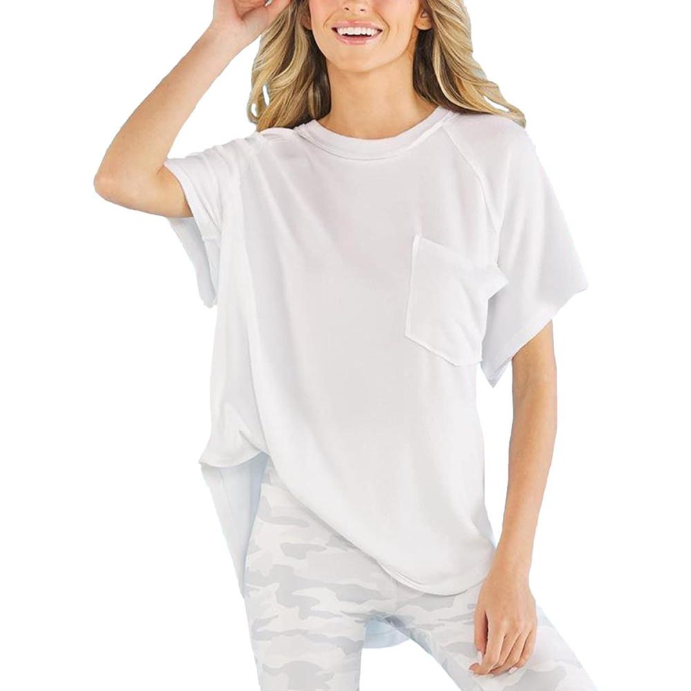 imageMud Pie Claremont Womens Knit Short Sleeve TShirtWhite