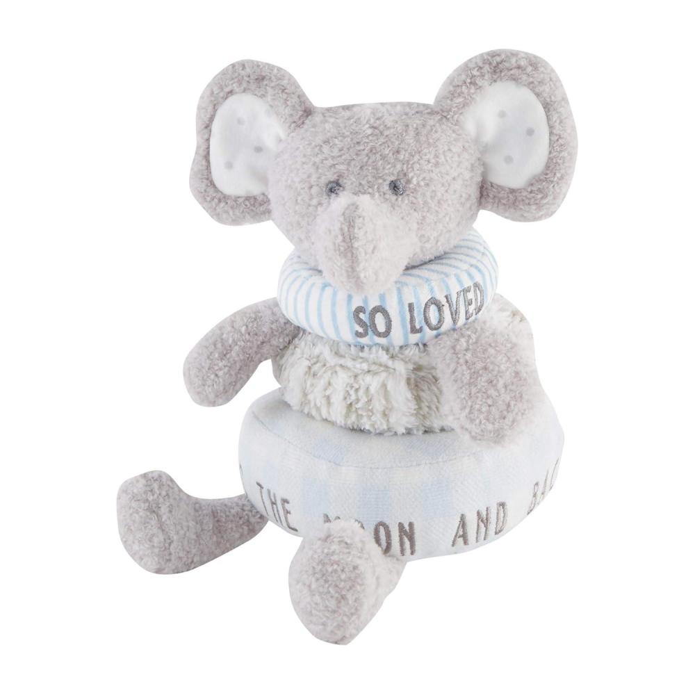 imageMud Pie Elephant Plush Stackable Toy Blue