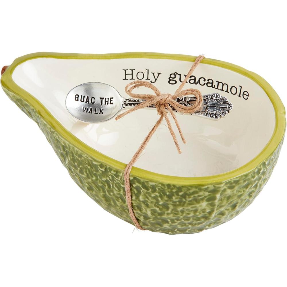 imageMud Pie Fiesta Dip Bowl Set Avocado 5quot X 6quot  Spoon 3 12quotAvocado