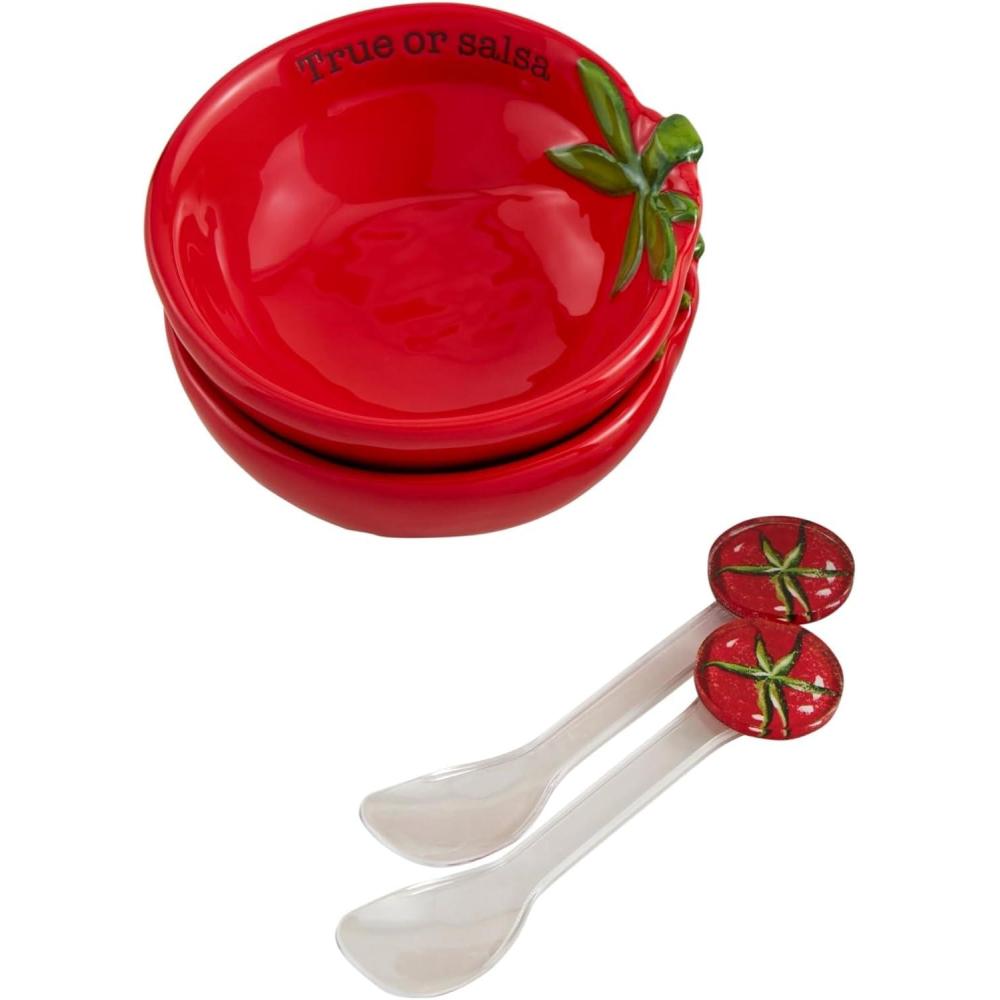 imageMud Pie Fiesta Tidbit 4 x plate 4quot x 4quot  spoon 3 34quot green
