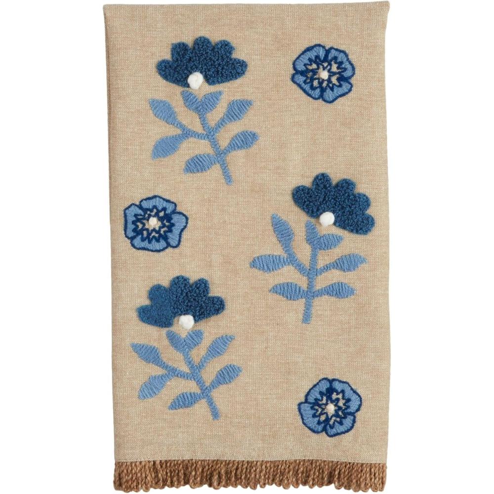 imageMud Pie Flower Print Emb Towel 21quot x 14quot