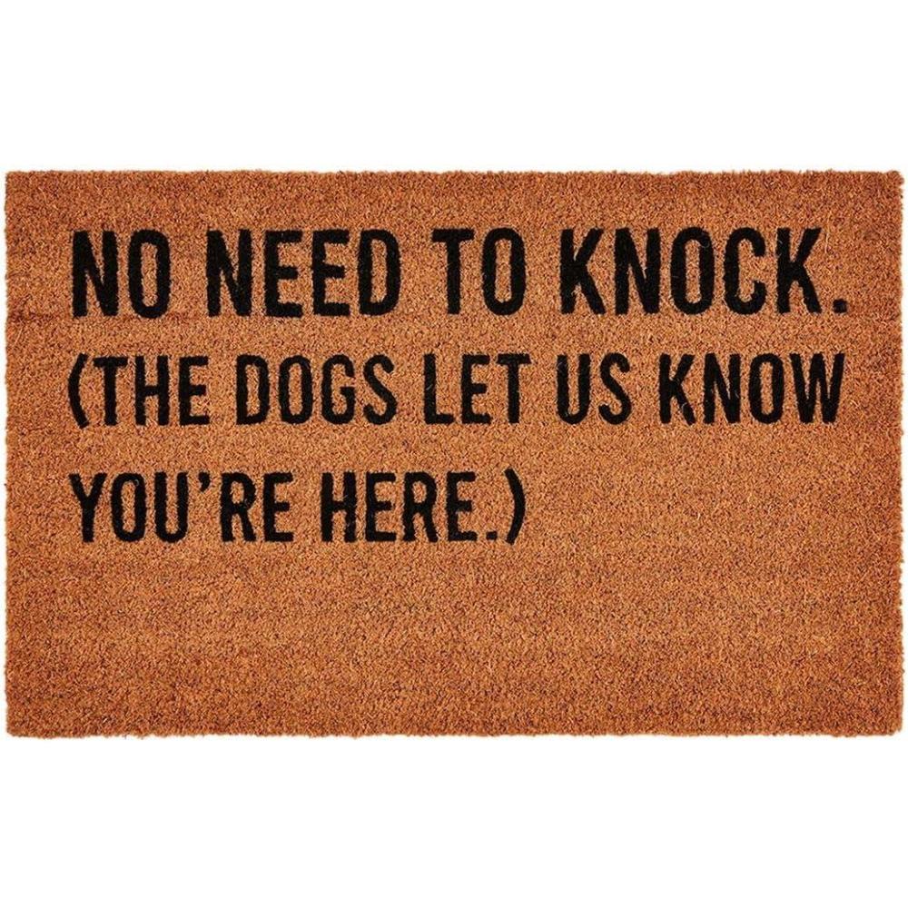 imageMud Pie Funny Dog Coir Door Mat Knock