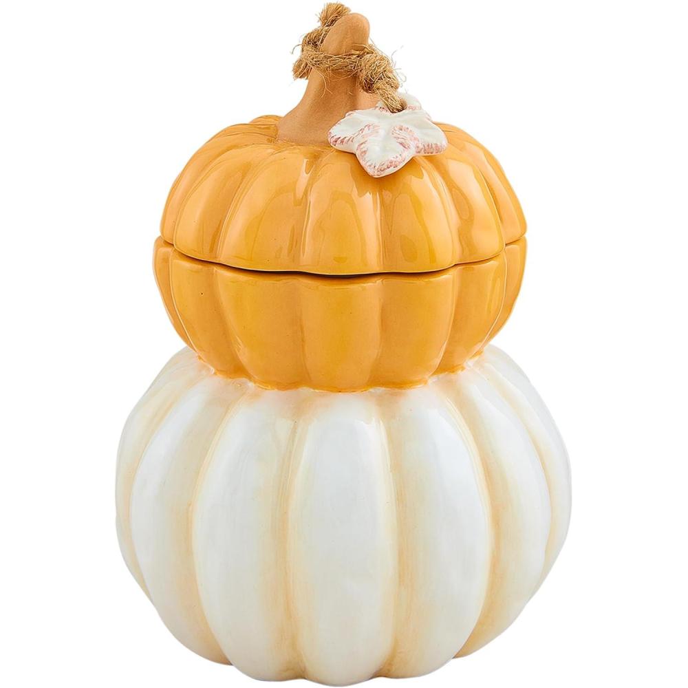 imageMud Pie Gather Canister Pumpkin Stack 5 34quot x 4quot