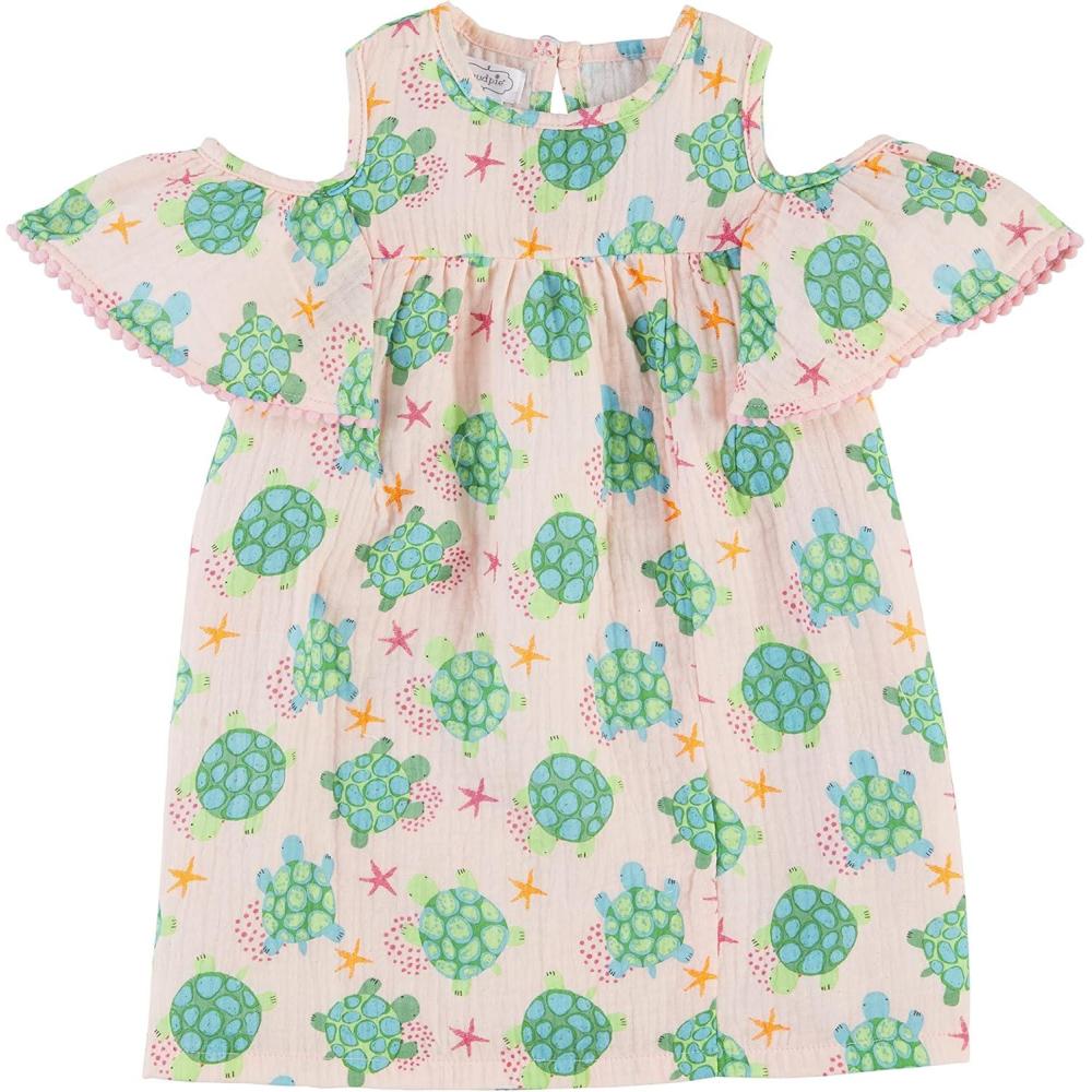 imageMud Pie Girls One Size Pink Turtle DressPink
