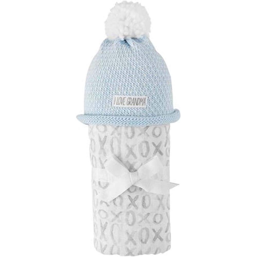 imageMud Pie Grandma Swaddle and Hat 2 Piece Set Blue