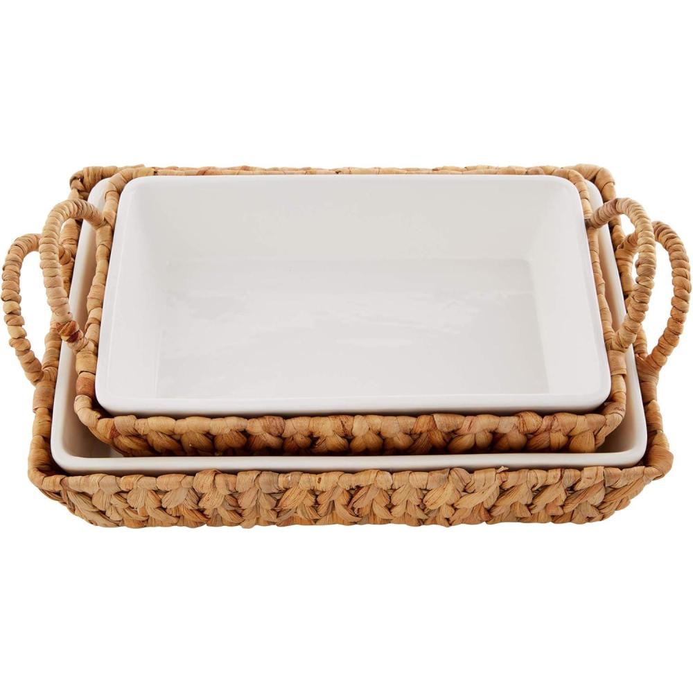 imageMud Pie Hyacinth Basket Set small baker 7quot x 11quot  large baker 13quot x 18 12quot