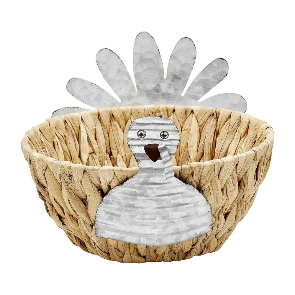 imageMud Pie Hyacinth Turkey Basket 7quot x 9 14quot dia