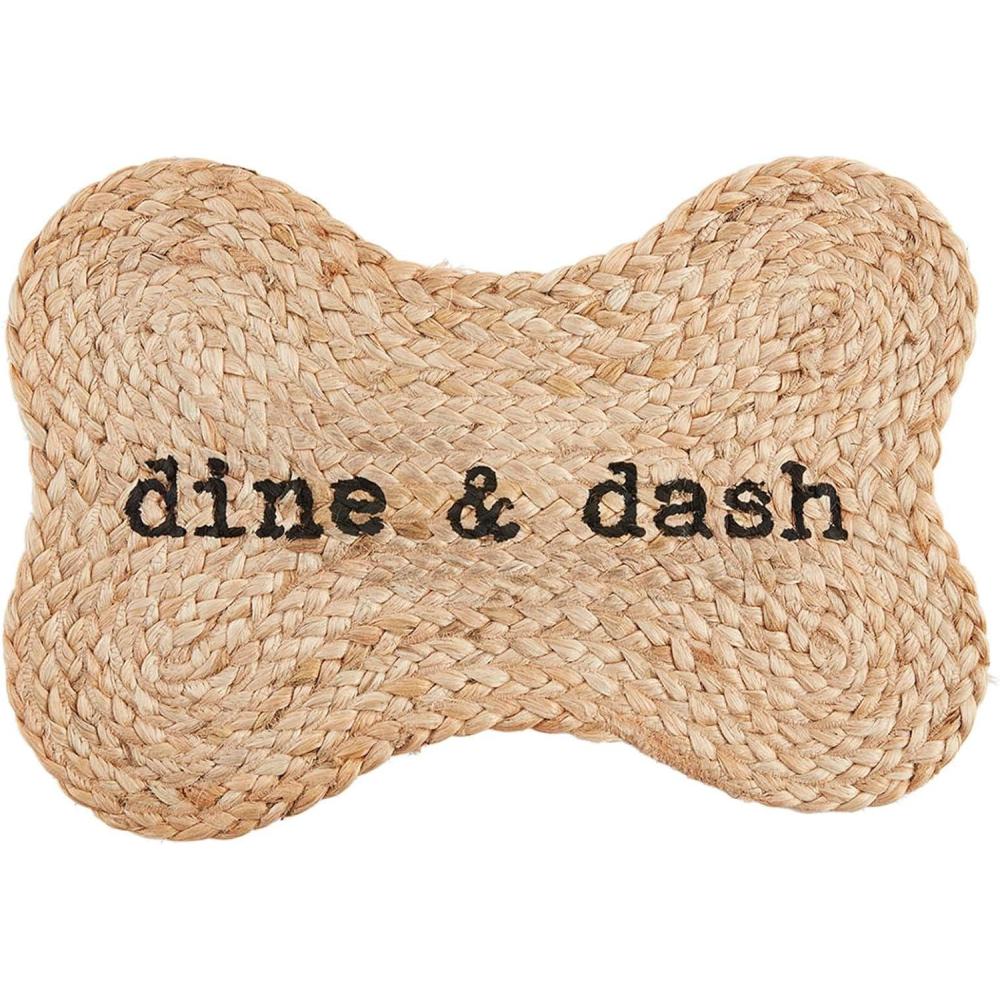 imageMud Pie Jute Dog Bowl Mat WoofDine Dash