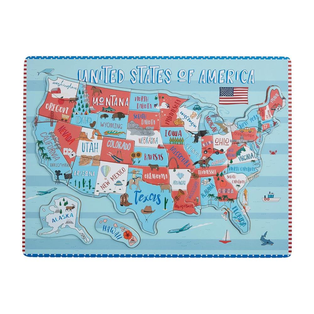 imageMud Pie Kids United States Puzzle 16quot X 12quot