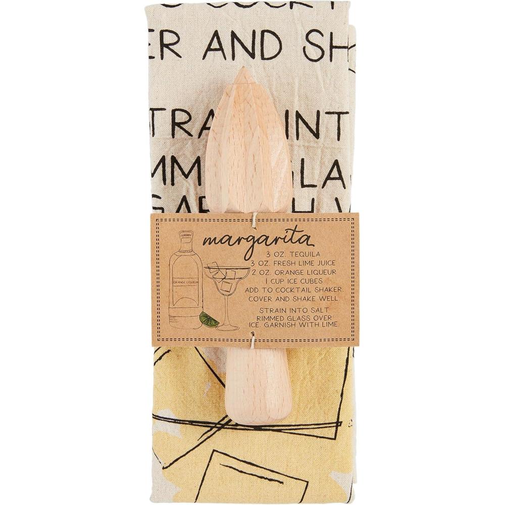 imageMud Pie Margarita Cocktail Towel Set Towel 26quot x 16 12quot  Muddler 6 12quot