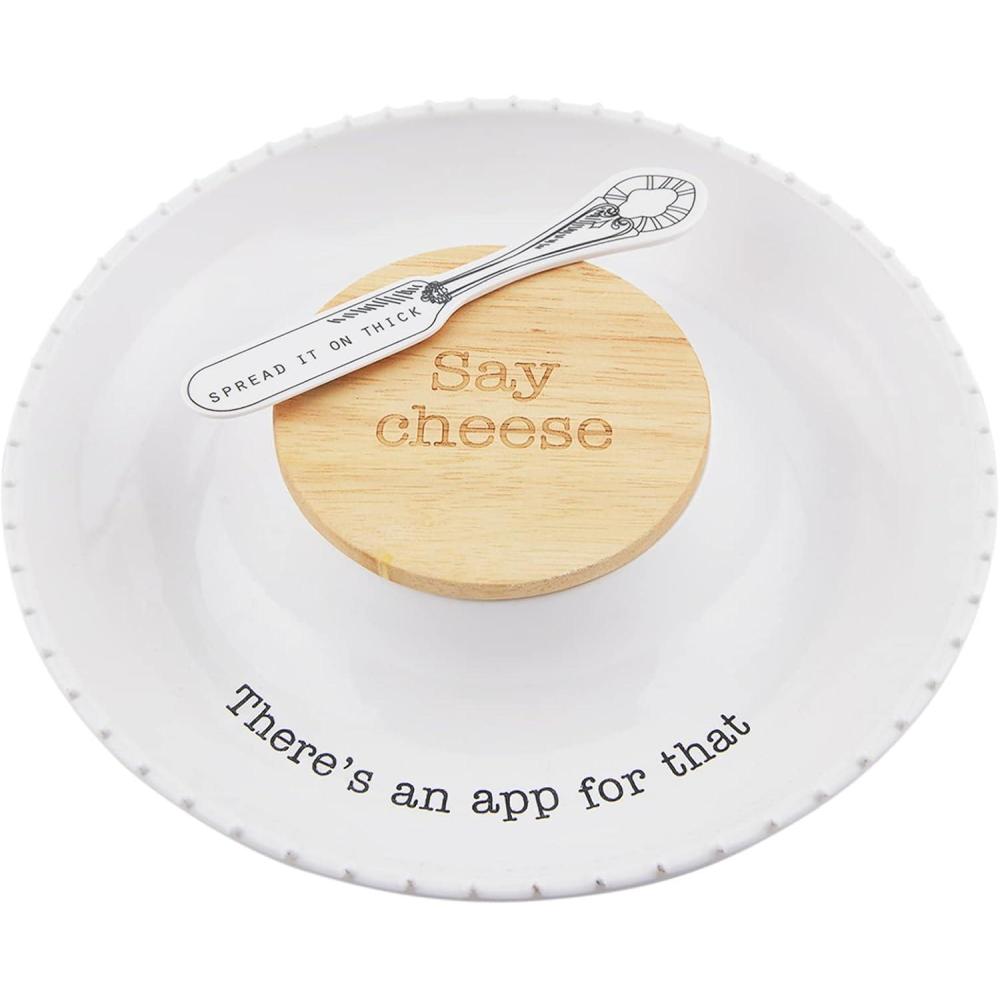 imageMud Pie Melamine Tray and Dip Set White 95quot dia  spreader 6quot