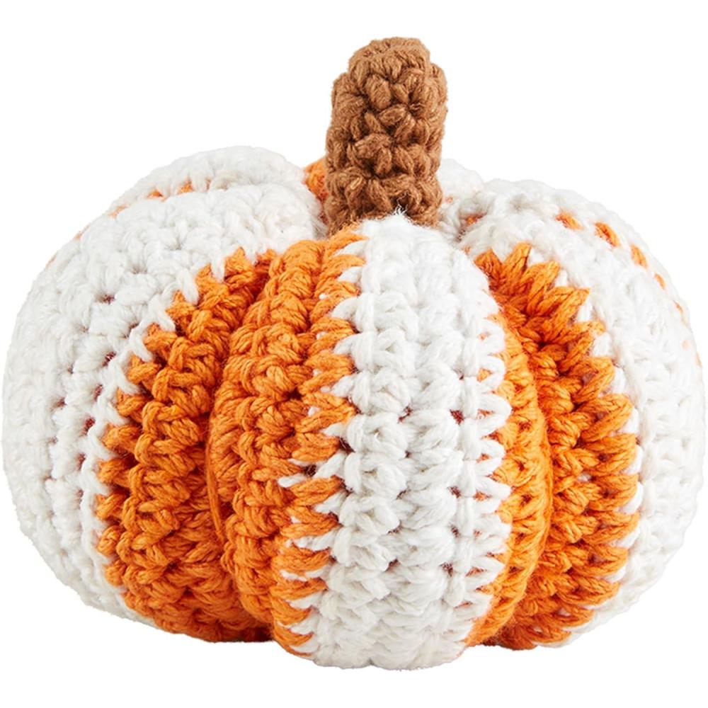 imageMud Pie Mini Crochet Cream Stuffed Pumpkins White