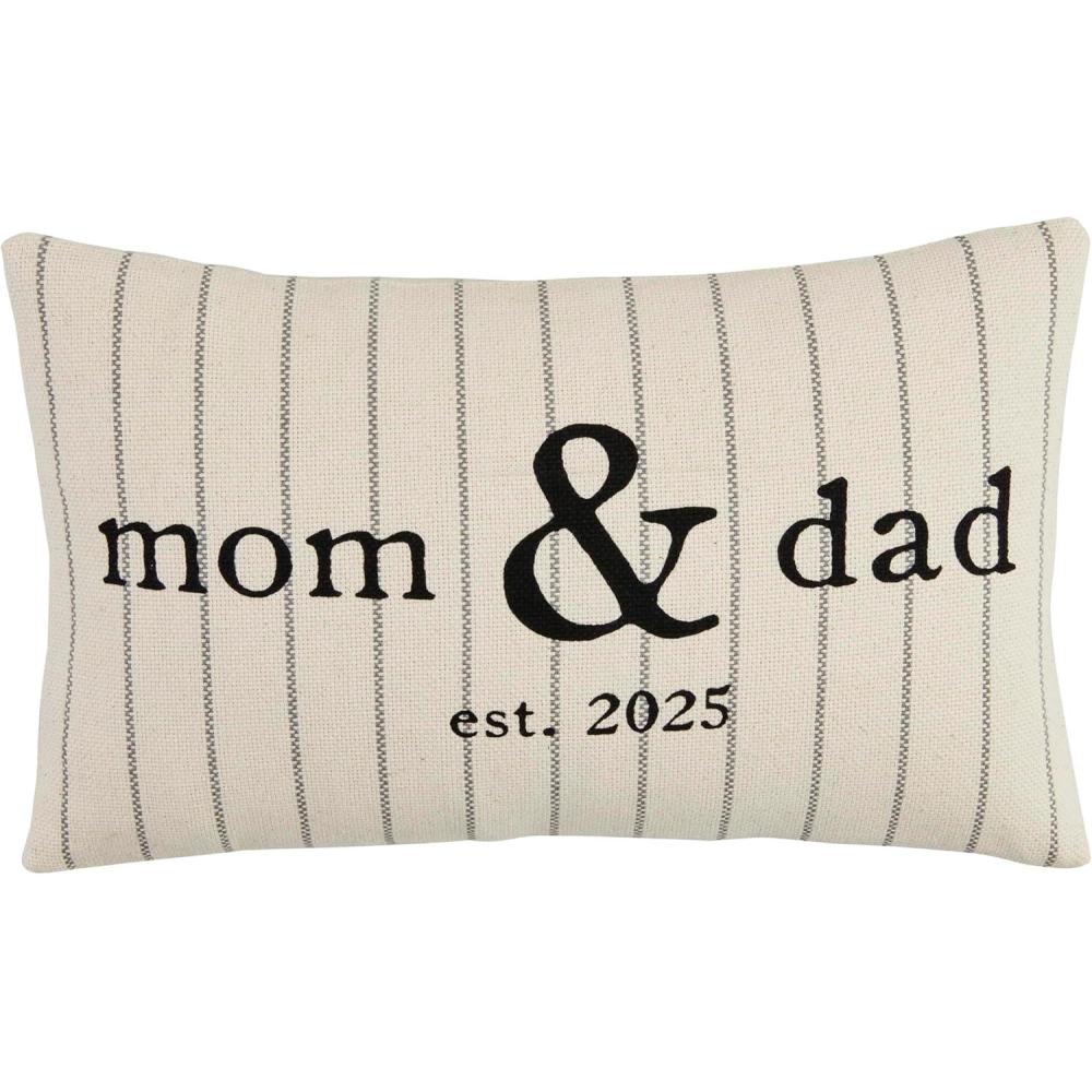 imageMud Pie Mom and Dad Est 2025 Pillow 9quot X 15quot