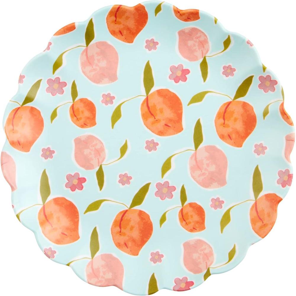 imageMud Pie Peach Fruit Melamine Plate 7 12quot DiaPeach